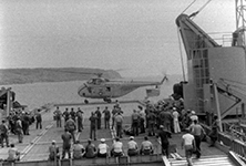 Helicopter on the flight deck